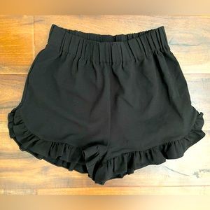 Ganni brand high waisted black ruffle shorts. Size M